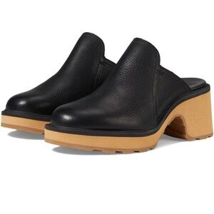 Sorel Hi-Line Mules Black Leather Size 11